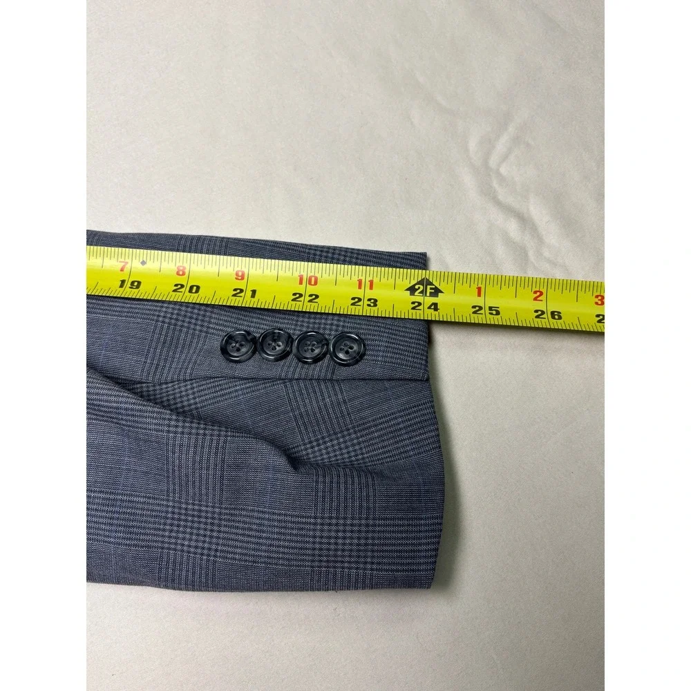 Jos. A. Bank Mens 46R Blue Glen Plaid 100% Wool Tailored‎ Fit Blazer Sport Coat